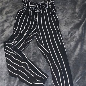 High waist stripe pants